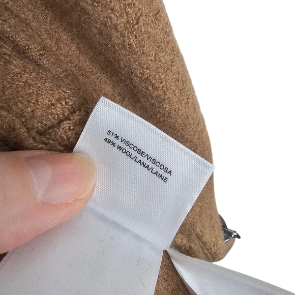 Anne Klein Wool Blend Open Front Blazer Jacket Camel Color M/L - Picture 6 of 6